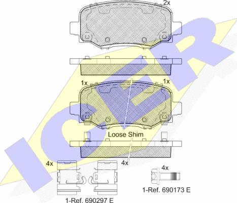 Icer 182176-203 - Kit pastiglie freno, Freno a disco autozon.pro