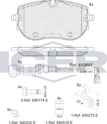 Icer 182394-208 - Kit pastiglie freno, Freno a disco autozon.pro