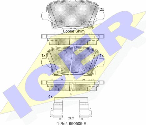 Icer 182344 - Kit pastiglie freno, Freno a disco autozon.pro