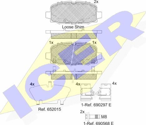 Icer 182345 - Kit pastiglie freno, Freno a disco autozon.pro