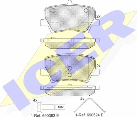 Icer 182346 - Kit pastiglie freno, Freno a disco autozon.pro