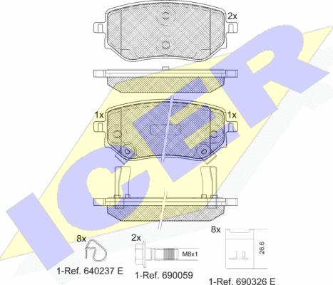 Icer 182343 - Kit pastiglie freno, Freno a disco autozon.pro