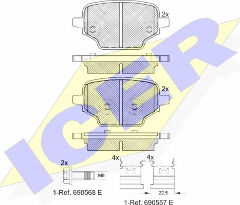 Icer 182347 - Kit pastiglie freno, Freno a disco autozon.pro