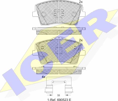 Icer 182354 - Kit pastiglie freno, Freno a disco autozon.pro