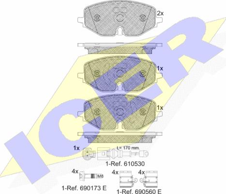 Icer 182369 - Kit pastiglie freno, Freno a disco autozon.pro