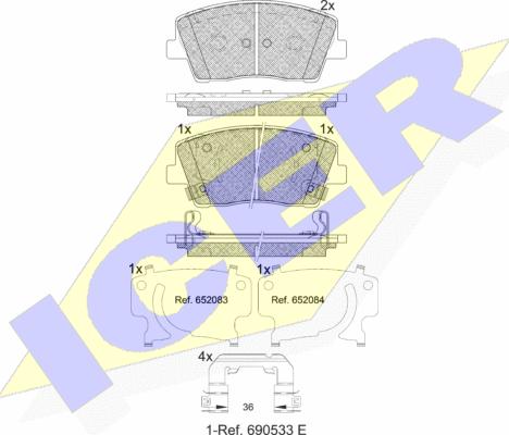 Icer 182368 - Kit pastiglie freno, Freno a disco autozon.pro