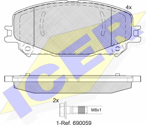 Icer 182304 - Kit pastiglie freno, Freno a disco autozon.pro