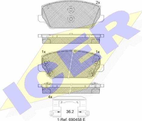 Icer 182306 - Kit pastiglie freno, Freno a disco autozon.pro