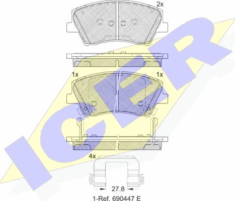 Icer 182314 - Kit pastiglie freno, Freno a disco autozon.pro