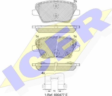 Icer 182318 - Kit pastiglie freno, Freno a disco autozon.pro