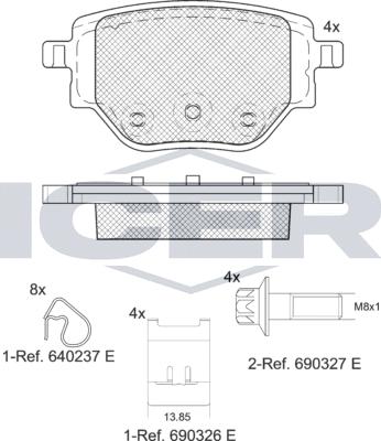 Icer 182384 - Kit pastiglie freno, Freno a disco autozon.pro