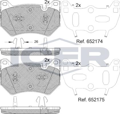 Icer 182385 - Kit pastiglie freno, Freno a disco autozon.pro