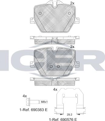 Icer 182386 - Kit pastiglie freno, Freno a disco autozon.pro