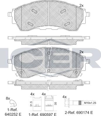 Icer 182382 - Kit pastiglie freno, Freno a disco autozon.pro