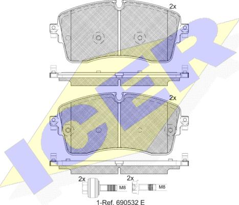 Icer 182335-200 - Kit pastiglie freno, Freno a disco autozon.pro