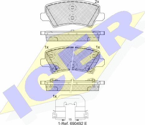 Icer 182330 - Kit pastiglie freno, Freno a disco autozon.pro