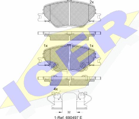 Icer 182332 - Kit pastiglie freno, Freno a disco autozon.pro