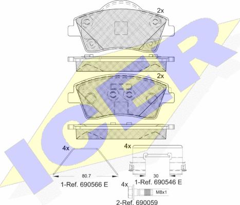 Icer 182329 - Kit pastiglie freno, Freno a disco autozon.pro