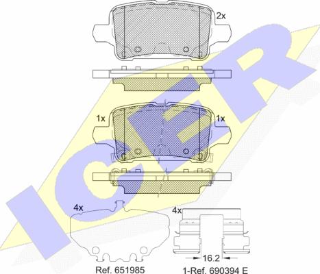 Icer 182326 - Kit pastiglie freno, Freno a disco autozon.pro