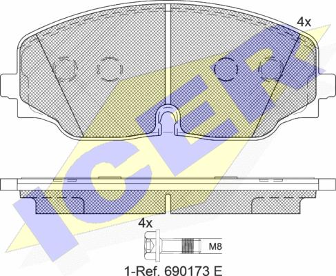 Icer 182328 - Kit pastiglie freno, Freno a disco autozon.pro