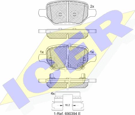 Icer 182370 - Kit pastiglie freno, Freno a disco autozon.pro