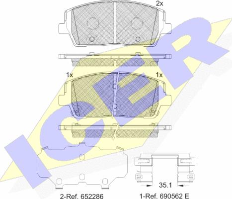 Icer 182378 - Kit pastiglie freno, Freno a disco autozon.pro