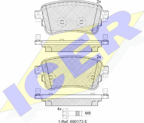 Icer 182294 - Kit pastiglie freno, Freno a disco autozon.pro