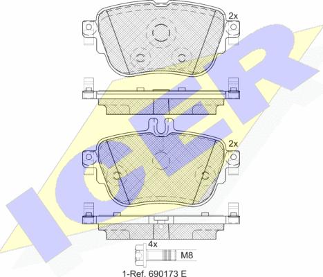 Icer 182290 - Kit pastiglie freno, Freno a disco autozon.pro