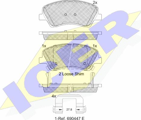 Icer 182298 - Kit pastiglie freno, Freno a disco autozon.pro