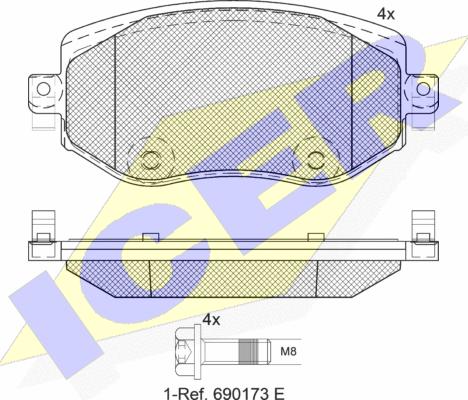 Icer 182292 - Kit pastiglie freno, Freno a disco autozon.pro