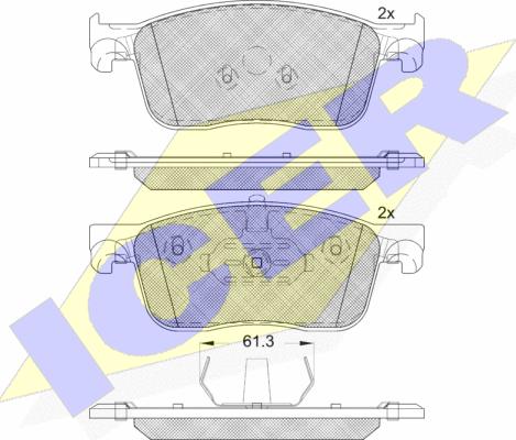 Icer 182297 - Kit pastiglie freno, Freno a disco autozon.pro