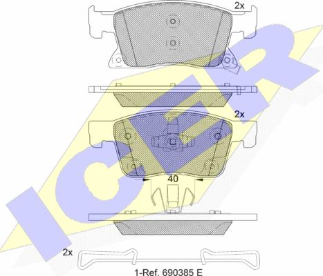 Icer 182245 - Kit pastiglie freno, Freno a disco autozon.pro