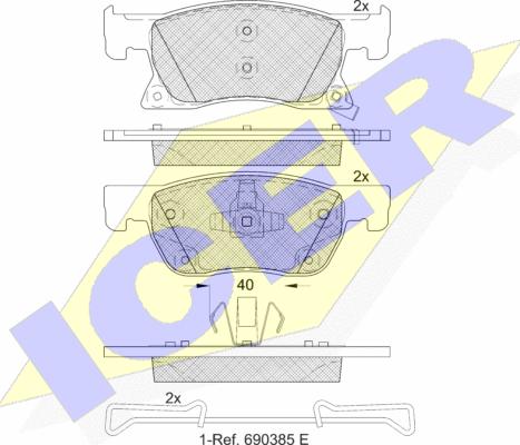 Icer 182246 - Kit pastiglie freno, Freno a disco autozon.pro