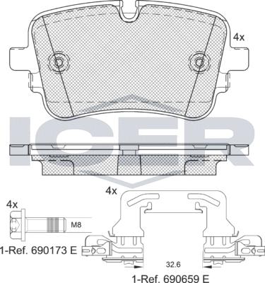 Icer 182248-203 - Kit pastiglie freno, Freno a disco autozon.pro