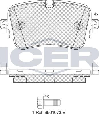 Icer 182248e1 - Kit pastiglie freno, Freno a disco autozon.pro