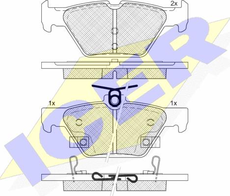 Icer 182242 - Kit pastiglie freno, Freno a disco autozon.pro