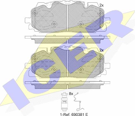 Icer 182254 - Kit pastiglie freno, Freno a disco autozon.pro