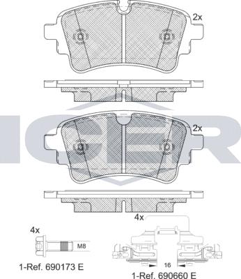 Icer 182256-208 - Kit pastiglie freno, Freno a disco autozon.pro