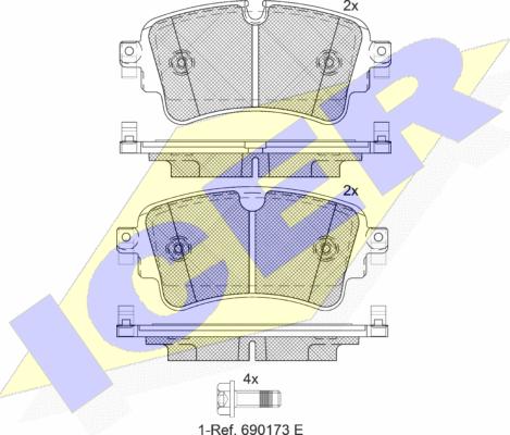 Icer 182256 - Kit pastiglie freno, Freno a disco autozon.pro