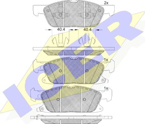 Icer 182250 - Kit pastiglie freno, Freno a disco autozon.pro