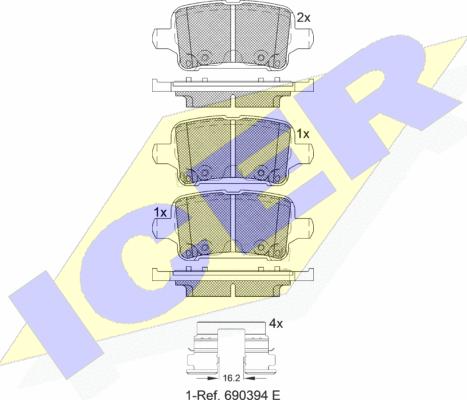 Icer 182257 - Kit pastiglie freno, Freno a disco autozon.pro