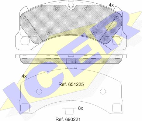 Icer 182206-208 - Kit pastiglie freno, Freno a disco autozon.pro