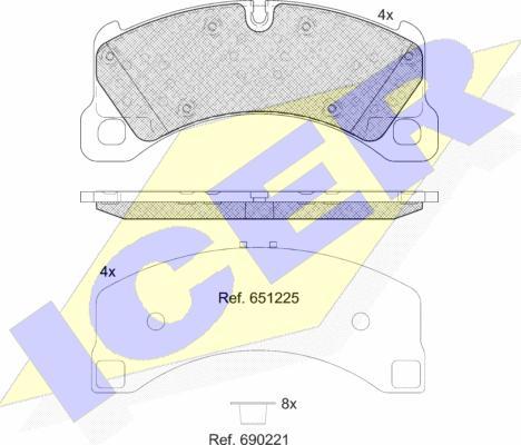 Icer 182206 - Kit pastiglie freno, Freno a disco autozon.pro