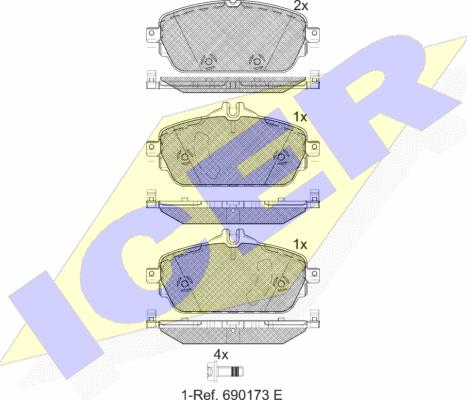 Icer 182212 - Kit pastiglie freno, Freno a disco autozon.pro