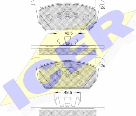 Icer 182285 - Kit pastiglie freno, Freno a disco autozon.pro