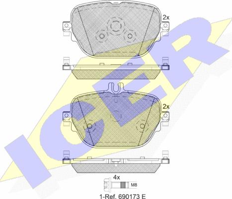 Icer 182288 - Kit pastiglie freno, Freno a disco autozon.pro