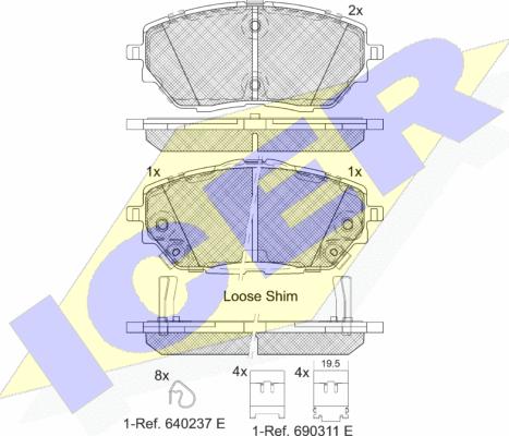 Icer 182287 - Kit pastiglie freno, Freno a disco autozon.pro