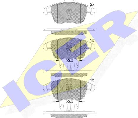 Icer 182231-203 - Kit pastiglie freno, Freno a disco autozon.pro