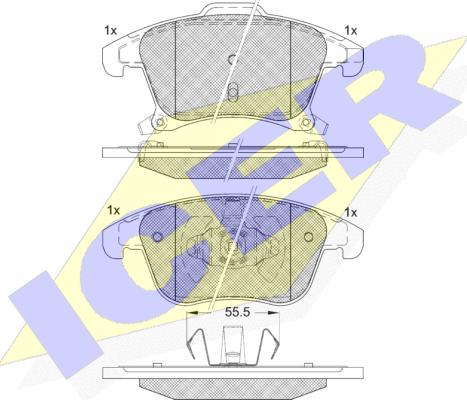 Icer 182231 - Kit pastiglie freno, Freno a disco autozon.pro