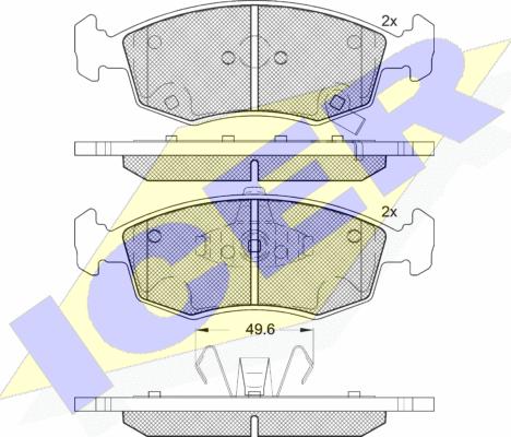 Icer 182225 - Kit pastiglie freno, Freno a disco autozon.pro